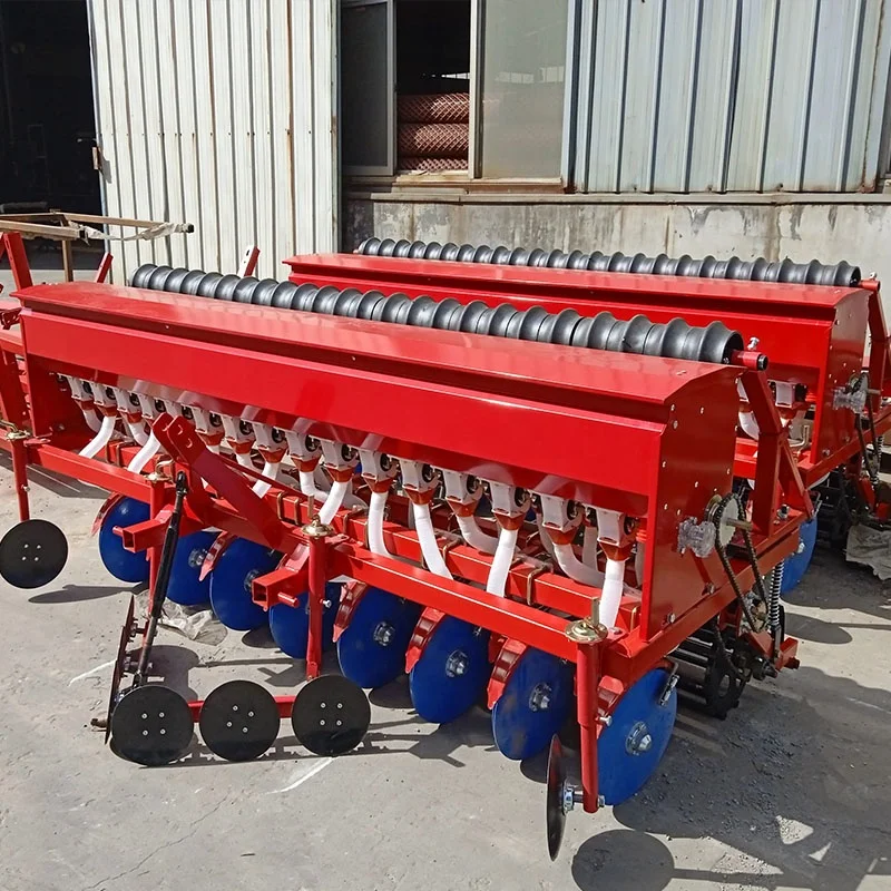 High Efficiency Four Wheel Tractor Mounted Farm Wheat Dry Rice Grass Seed Planter Machine