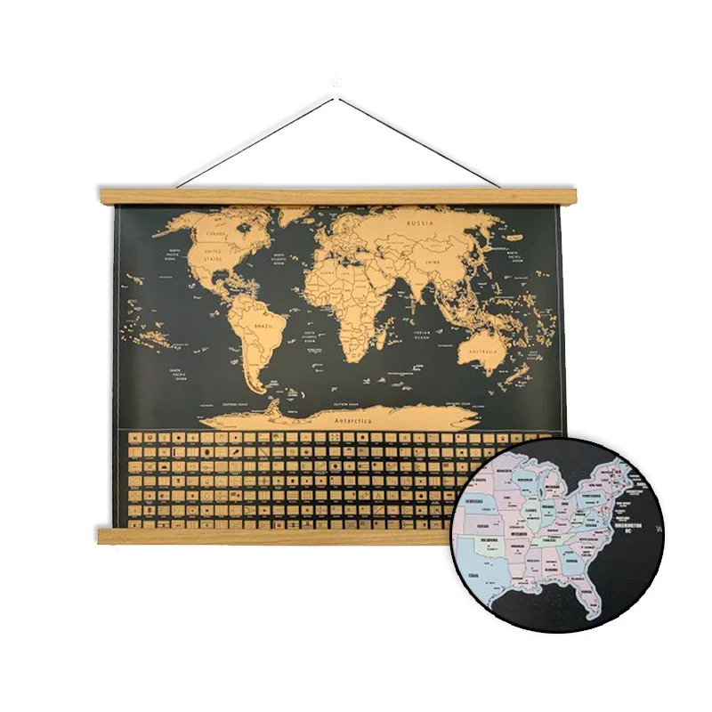 Personalization Unique National Parks Scratch Off Map World Gloss Coating (1600408318908)