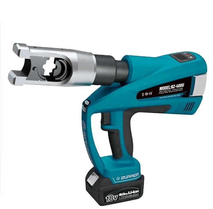 ZUPPER BZ-400U battery powered hydraulic terminal hexagon cordless pipe cable lug crimping