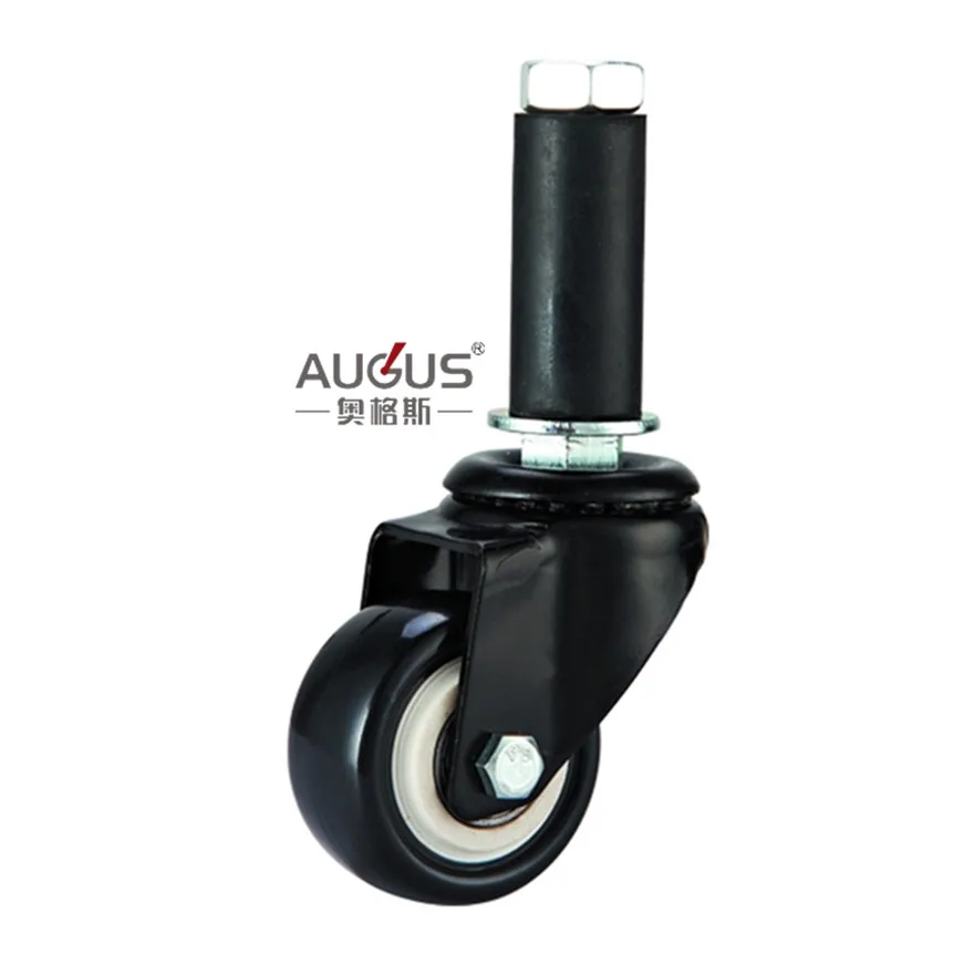 60mm height Wholesale Light Duty Caster Wheel Black PVC/PU Double Ball Bearings for Furniture Sofa/Table/Chair