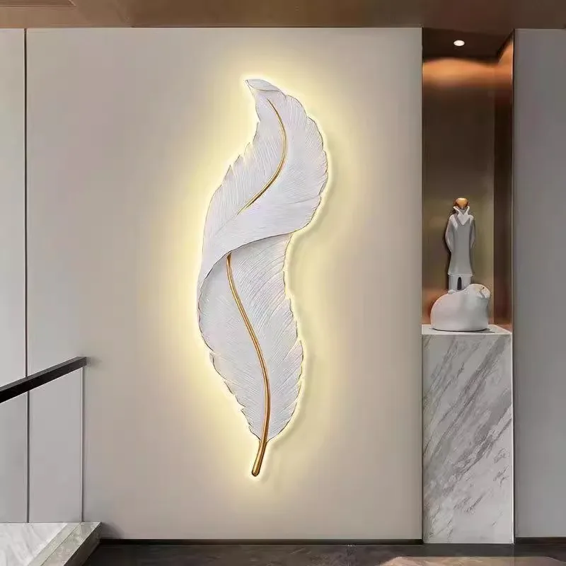 Feather shape wall lamp living room TV background led wall lamp