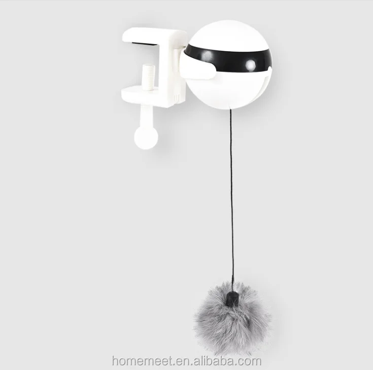 Cat Interactive Toy Automatic Cat Kitten Teaser String Lifting Fling Rotating Ball Yo-Yo Play Ball with Replaceable Accessories