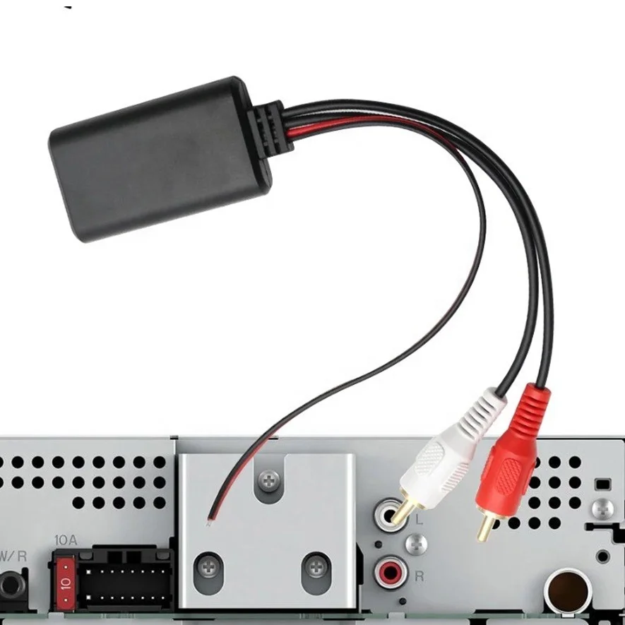 20cm Cable Car Radio Adapter Module AUX Module 2 Cable Adapter with HandsFree Microphone White Black Red Sounds Better With Mic