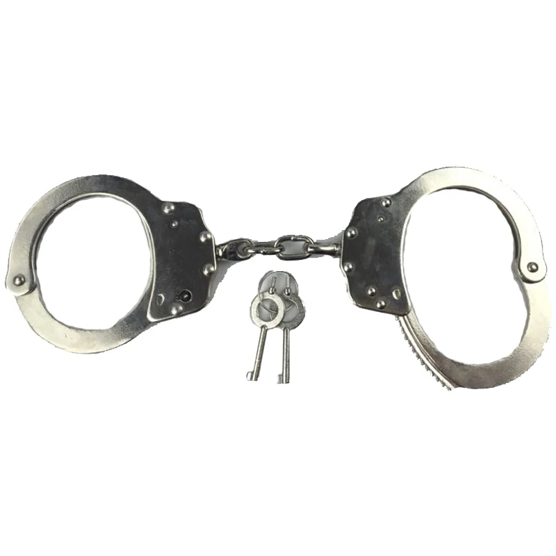 MOQ 300 21 Teeth Carbon Steel&Nickel Handcuffs Real Handcuffs With Pouch