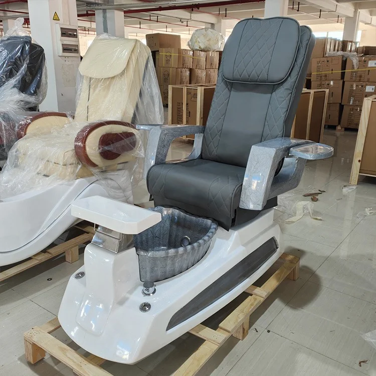 luxury nail salon furniture manicure chair electric foot spa massage pedicure chair with drainage pump and led lights