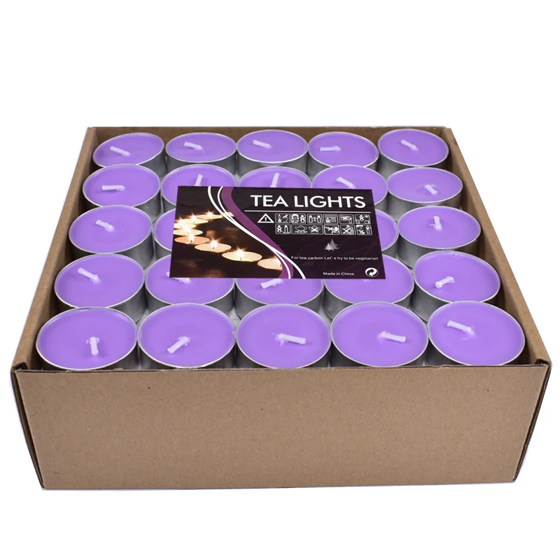 Factory Wholesale 50/100 pcs/Pack 1-24 Hours burning Unscented Tea Lights White Candles For Holiday Festival