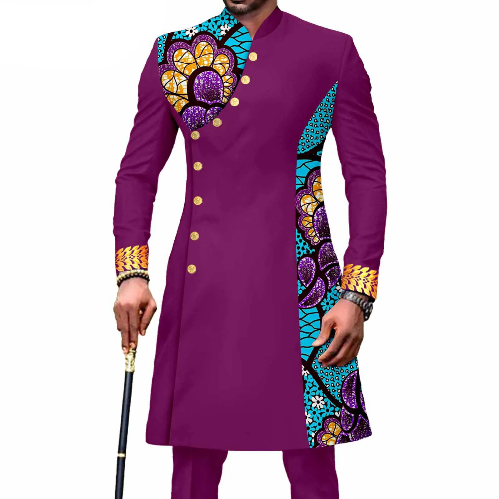 1539 African styles 22 colors Ankara dress for man African kitenge dress designs Men tops and pants 2 piece suits