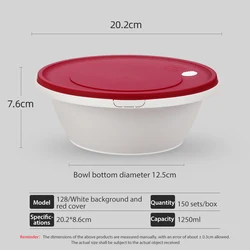 1250ml Plastic Soup Cup Lockable Safety Food Container 1500ml Disposable PP Food Cup Multi Specification Set