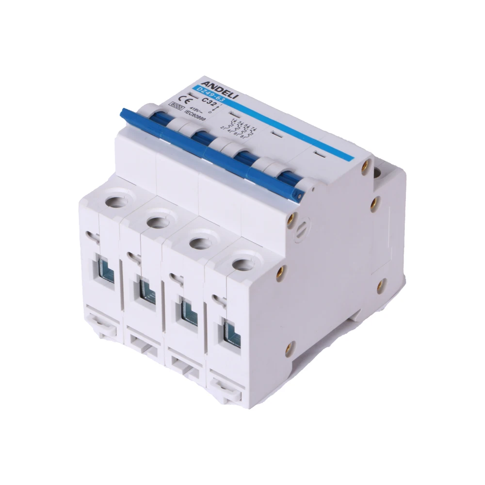 ANDELI mcb DZ49-4P mcb размыкатели цепи 63a ac dc Малогабаритный breaker4p
