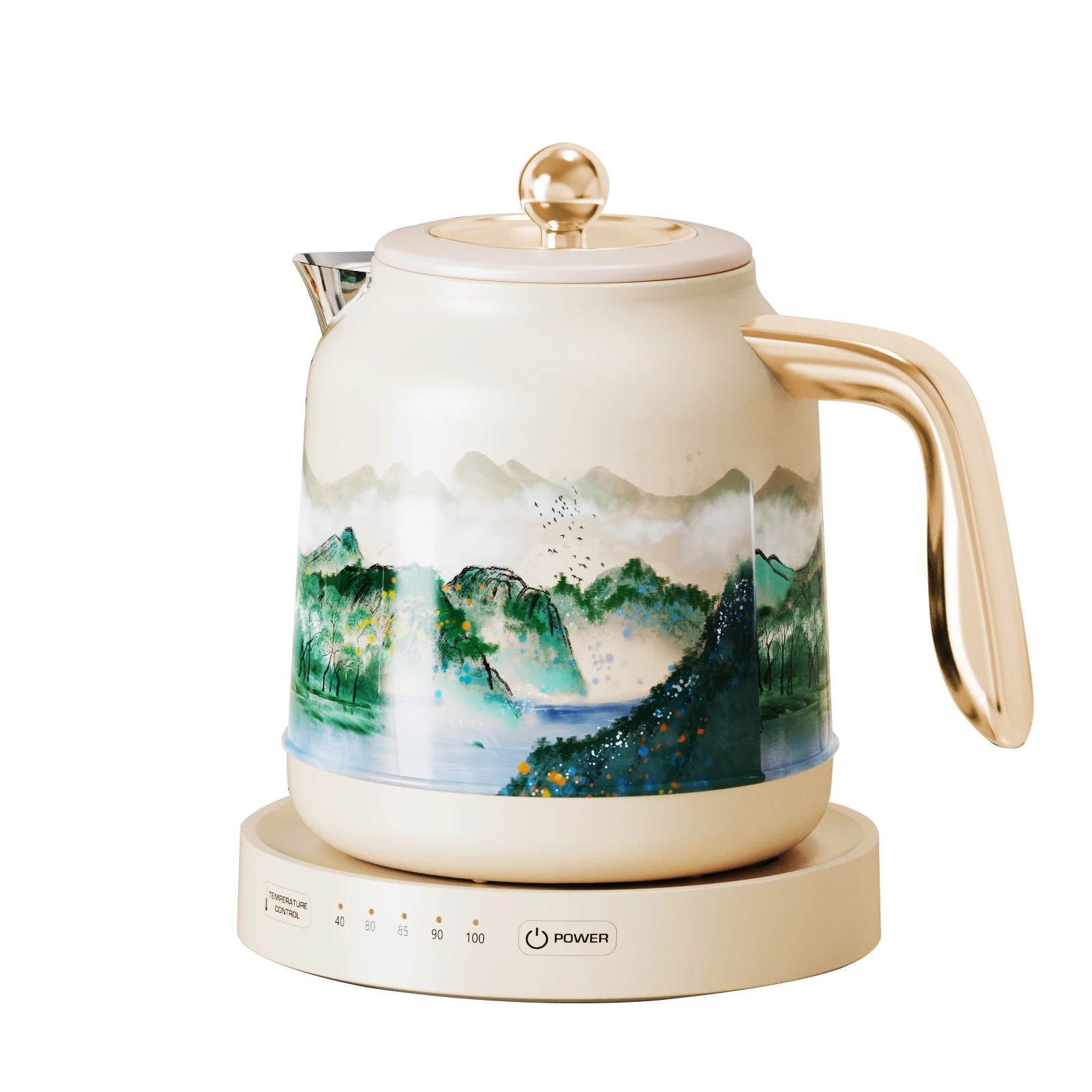 Teapot electric kettle 1.2L, light display adjustable temperature