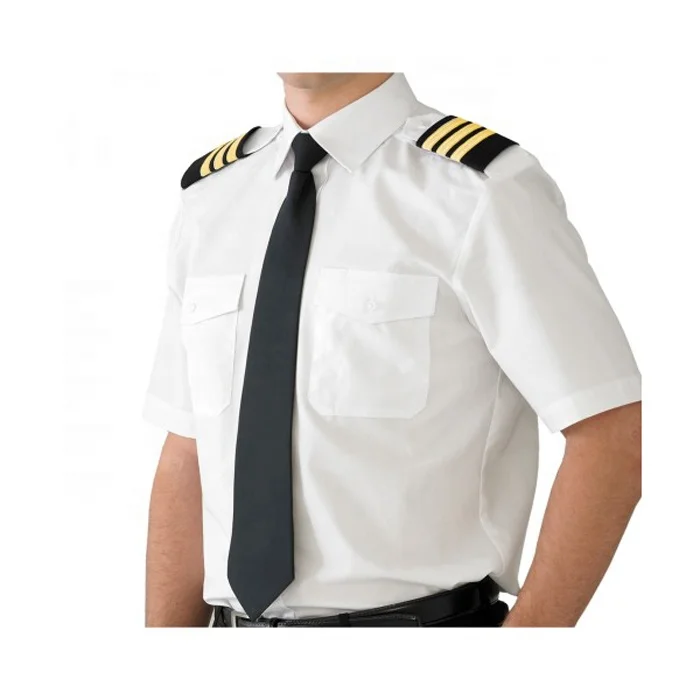 
Custom made airline white shirt pilot uniform for man 