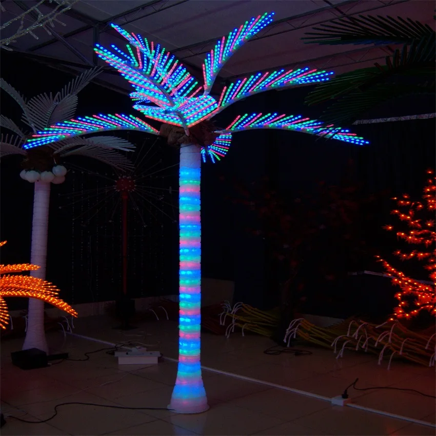 Large outdoor artificial trees light waterproof ip65 led coconut palm tree light