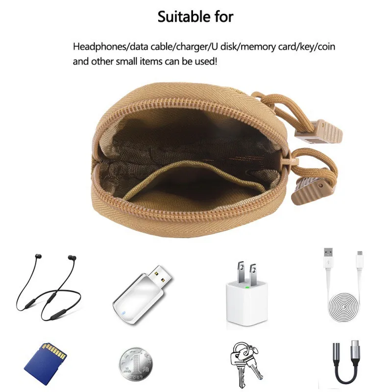 Custom Outdoor Camping Tactical bag Wallet Pocket Accessory Bag Portable Mini Money Coin Pouch Keys Waist Bag