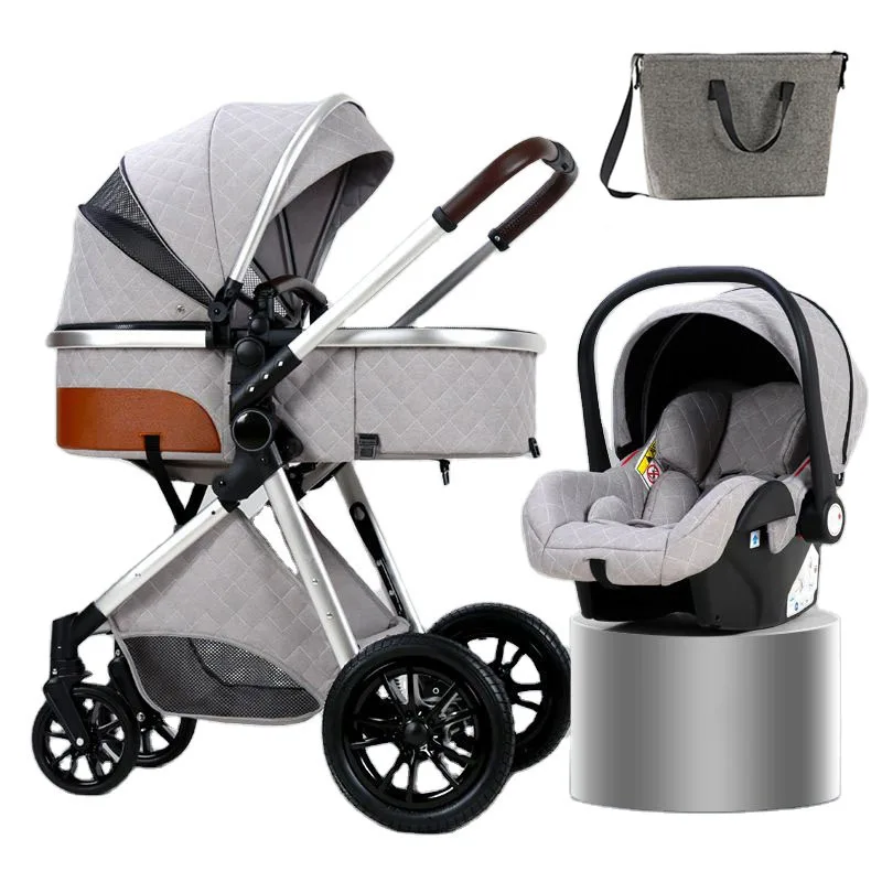 2024 Travel Luxury Lightweight Baby Stroller Carseat Combo Buggy Baby Stroller 3 in 1 Baby Pram Pushchairs Car Seat Strollers