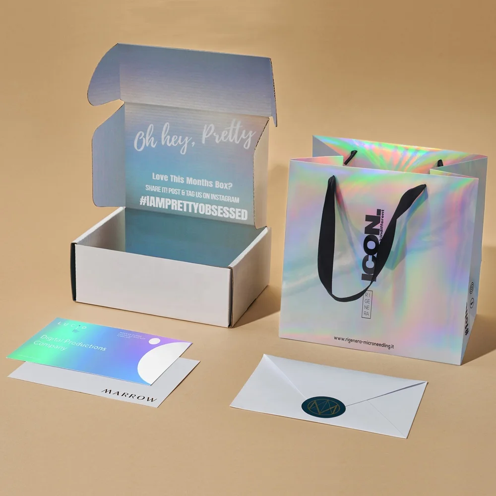 Printing Card Stickers Subscription Corrugated Cardboard Paper Shipping Holographic Mailing Mailer Boxes Packaging