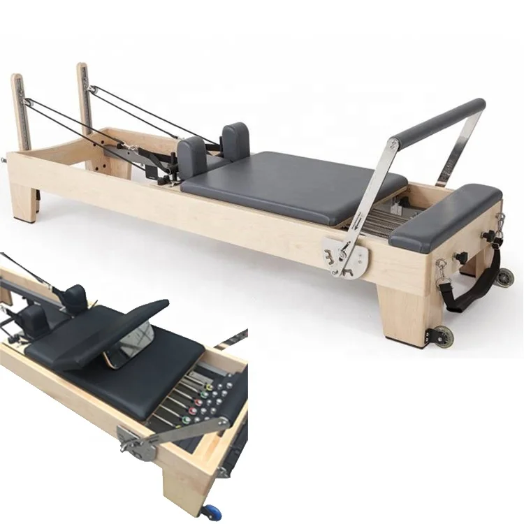 White Wood Korea Reformer Elina Pilates Bed Equipment Used in Pilates Studio Home Reformer Pilates Machine SRP01-3