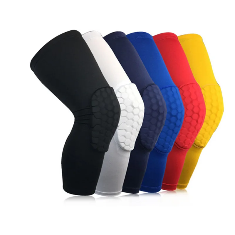 Wholesale Elastic Honeycomb Custom Legs Compression Knee Brace Volleyball Knee Protector Sleeve Sports Basketball Knee Pads