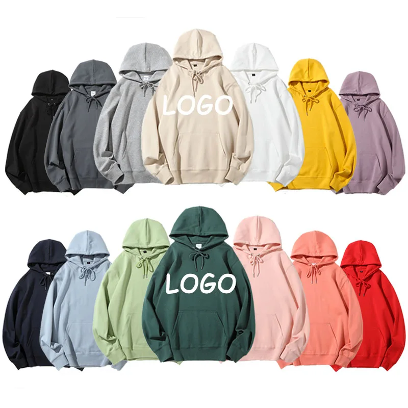 Factory French Terry Plain Unisex Custom Hoddie Men Oversized Hoodies Sweatshirts Wholesale