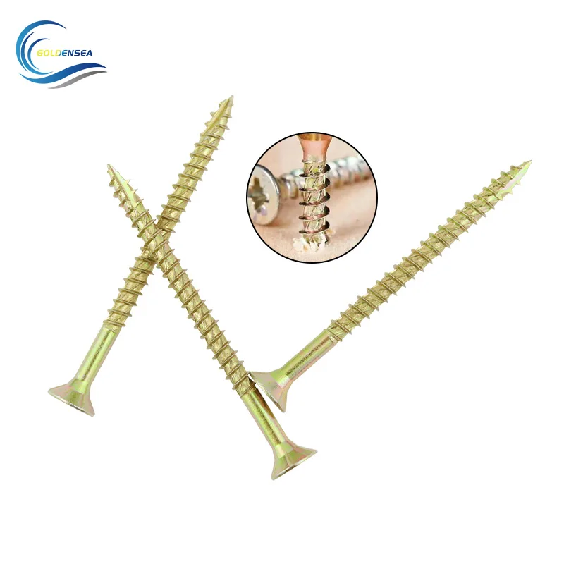 CSK turbo screws with zinc plated and tapping point for wood Pozi-3 drive with ribs