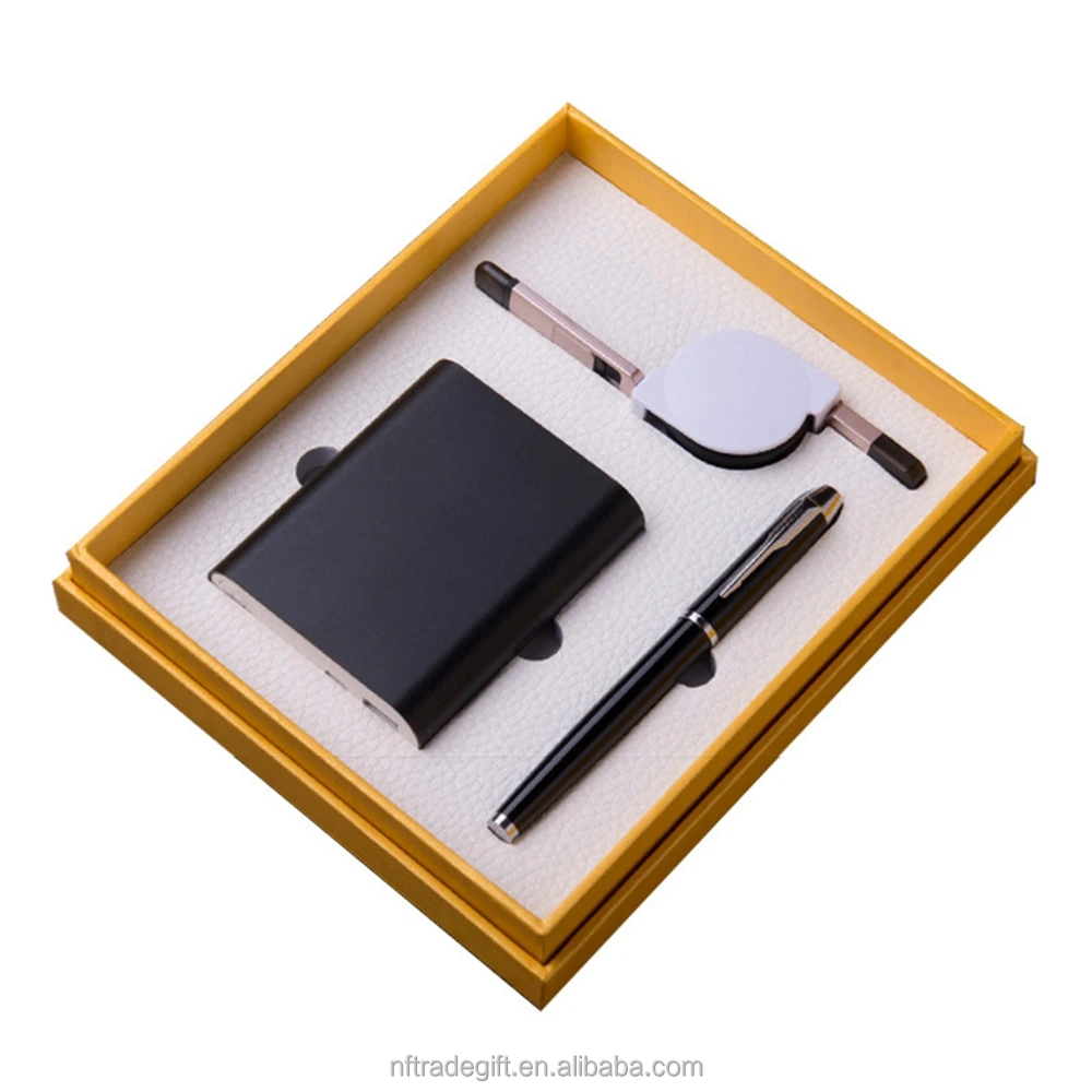 Thermos Mug Mouse Business card USB flash drive Pen Mobile Power Notebook Gift Set