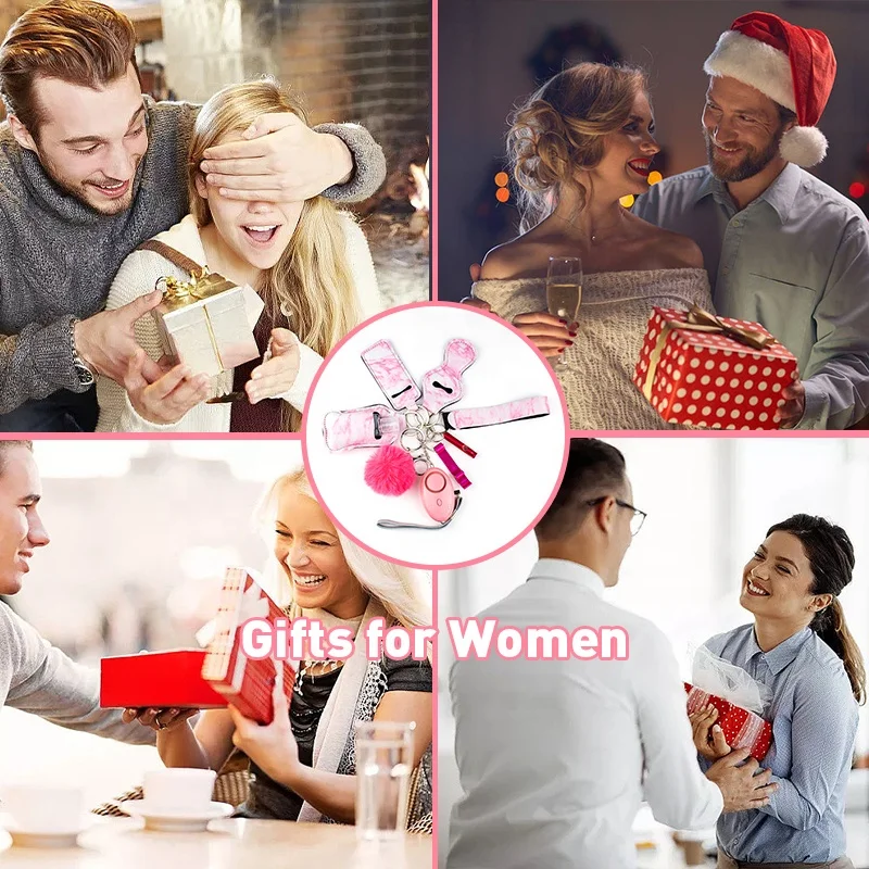 Factory Wholesale Price Outdoor Security Protection Keychain Set Self Defense Keychain Portable Mini Women Defense Keychain