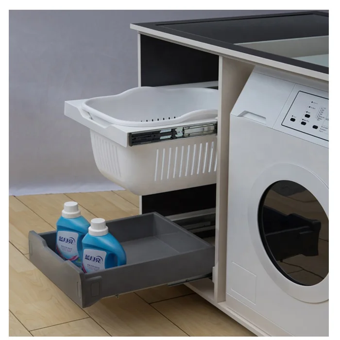 450mm Cabinet 35L pull out plastic laundry hamper for dirt clothes sorting