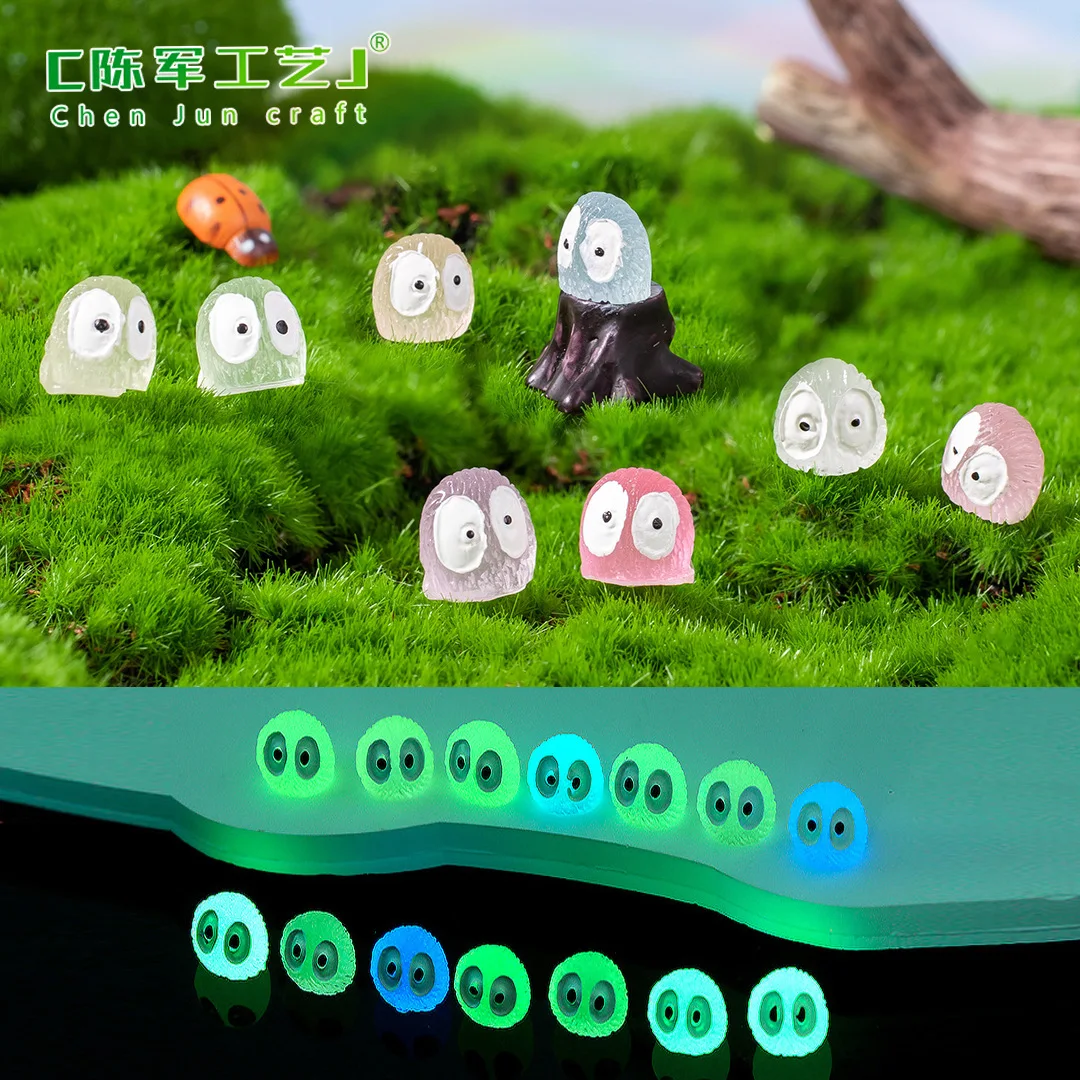 Chunjun Microlandscape Color Glow-in-the Dark Little Black Moss Landscaping Accessories Decorative Ornaments Resin Craf