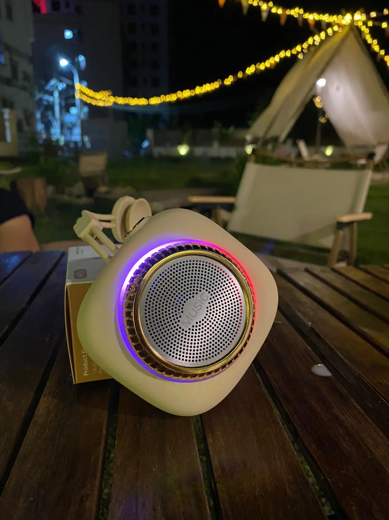 Promotional Gift Portable Mini Colorful RGB Wireless Bt Speaker With FM Radio