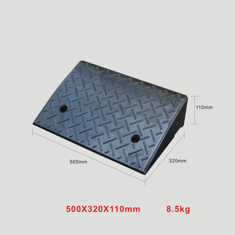 Wholesale Rolled Edge Rubber Roadway Product Accessible Accessory Driveway Curb Ramp Tire Chocks Wheel Stoppers Car Plastic