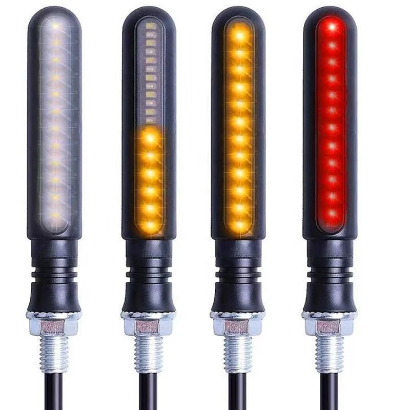 24LED стержневой двухцветный поворотный сигнал для мотоцикла DC12V 1 5