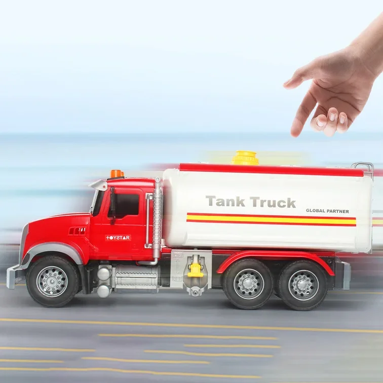 PANDAS 1:12 Hot Sell  Music Light Pump Electric Friction Toy Vehicle City Tank Truck Car Toys For Child