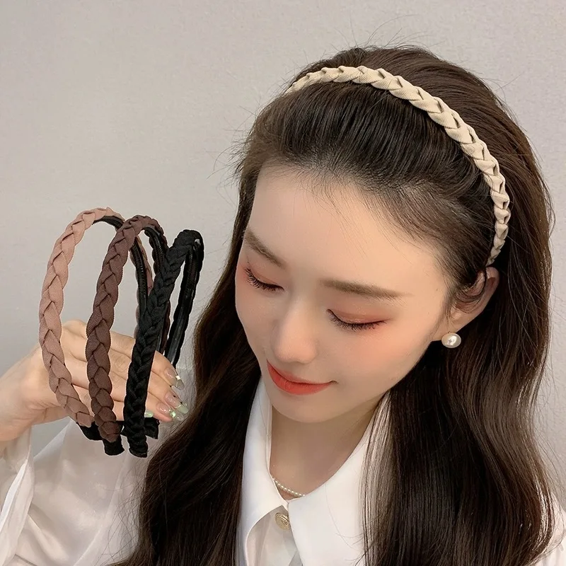 New Simple Wash Face Headband Korean Fashion Twist Non-slip Hair Band With Teeth Women Vintage Fabric Hair Accessories