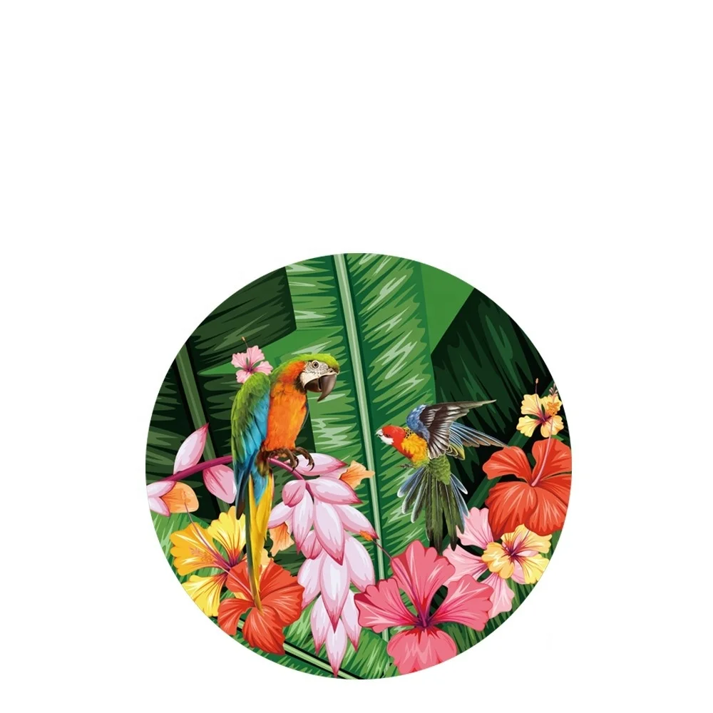 Colorful parrot tropical green plant plate  home kitchen plate western food plate