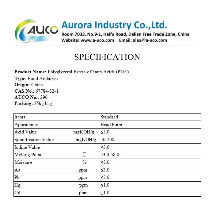 Manufacturer Supply E475 PGE/ Polyglycerol Esters of Fatty Acids CAS 67784-82-1
