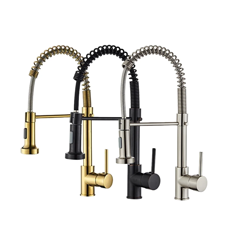 oem cheap gourmet faucet black brushed golden kitchen faucet still 304 stainless steel brass zinc alloy kitchen faucet