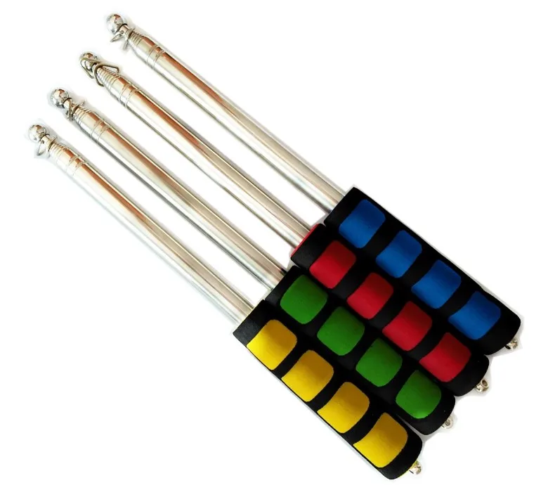 
 Оптовая продажа, портативный цветной телескопический флагшток с ручкой из губки, регулируемый ручной флагшток из нержавеющей стали для туристического гида  