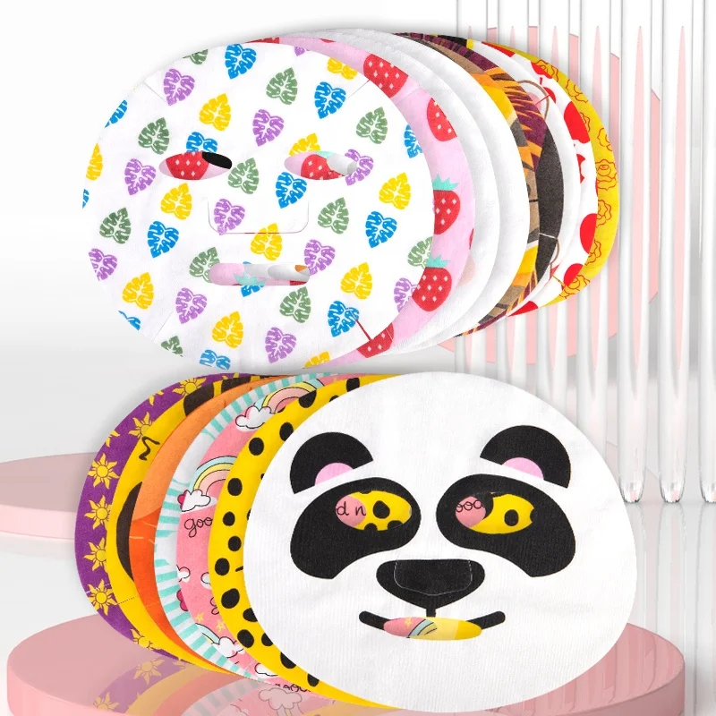 Private label organic different kinds animal beauty pattern face mask cloth sheet skin care sweet panda facial mask