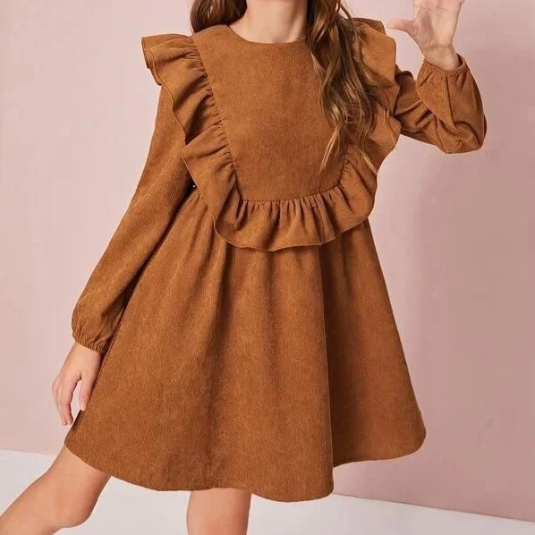 Лидер продаж 2021 мягкое льняное Хлопковое платье для маленьких девочек