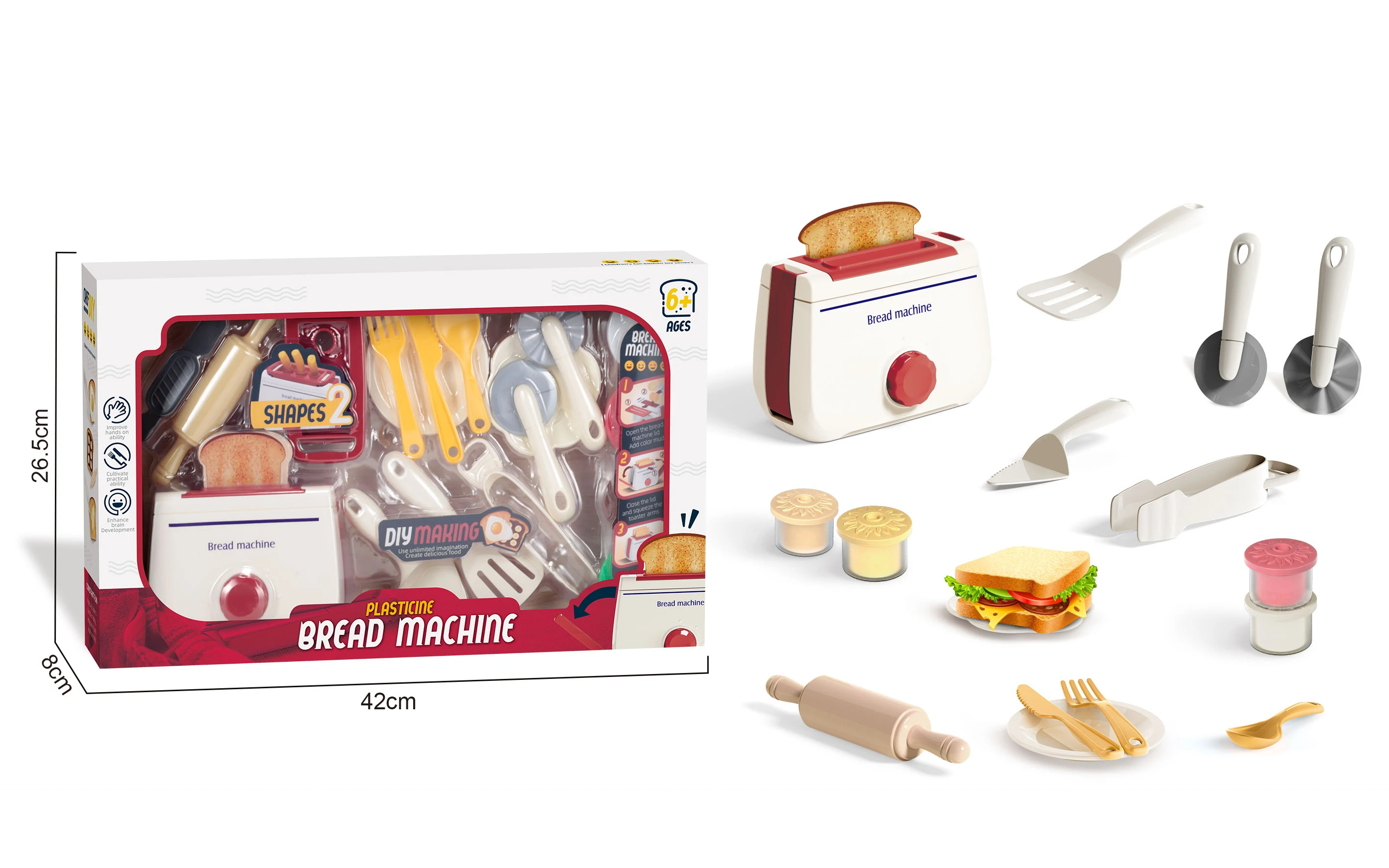 Hot Selling Kids Educational Toys DIY Dough Lightweight Clay With Kitchen Toy Set Bread Machine