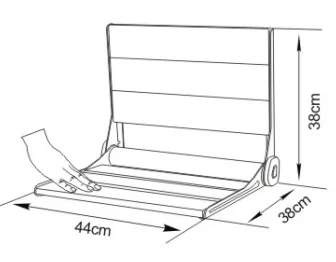 Folding Shower Bench Back Rest Seat Wall Mounted Shower Seat