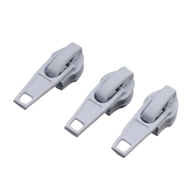 Wholesale custom #3 CFC Nylon auto lock slider White Painted for garment