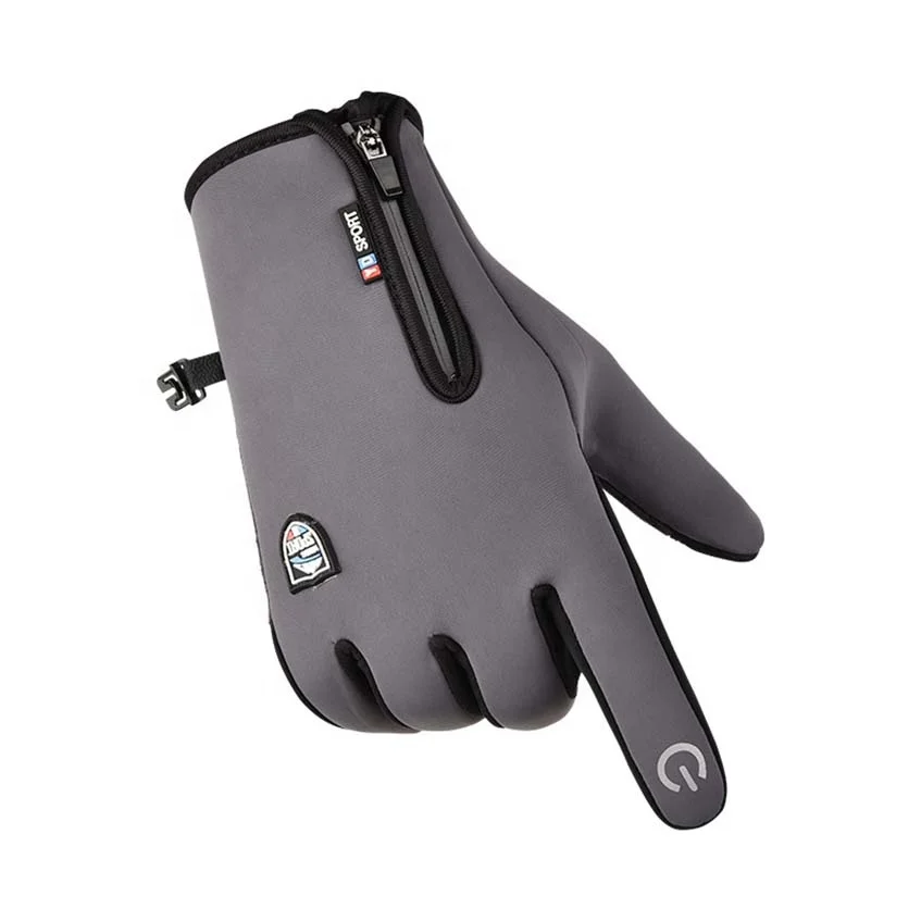 Wholesale Waterproof Gray neoprene fabric with touchscreen fingers outdoor sport diving protective glove