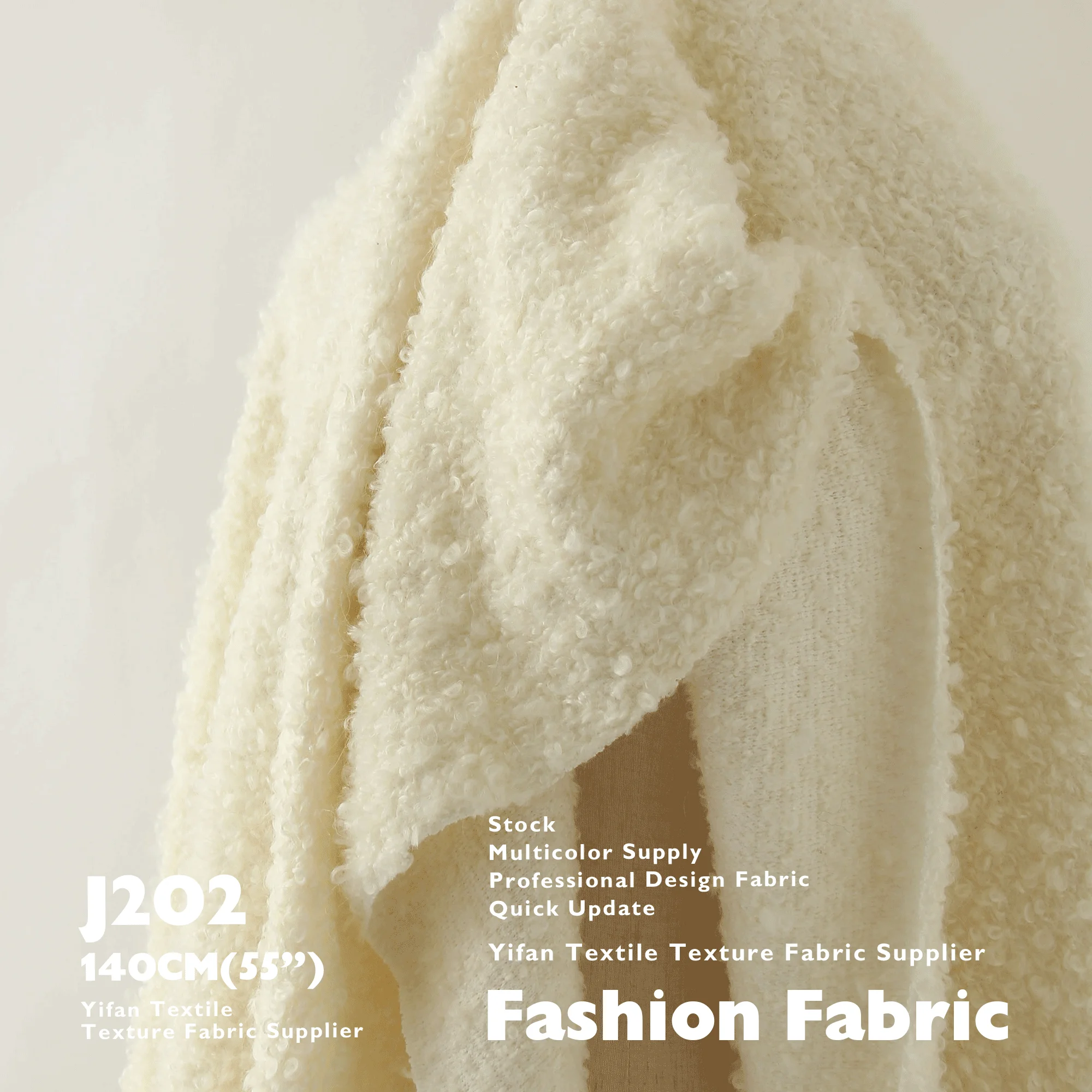 Thickened Bubble Mohair Curly Texture Cashmere Fabric For Coats Jackets And Sweaters