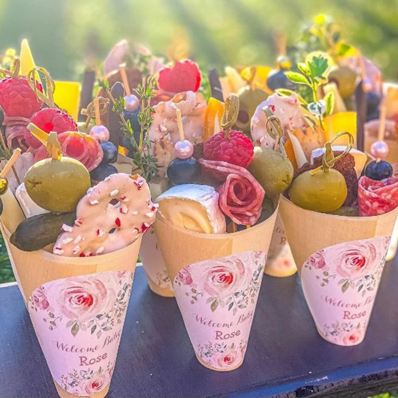 Wooden Rolling Tray for Japanese Sushi salad leaf cone
