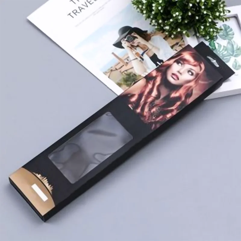 guangzhou Custom Logo Foldable Luxury Cardboard Hair Extension Packaging Box Retail Wig Package Box virgin hair packaging box