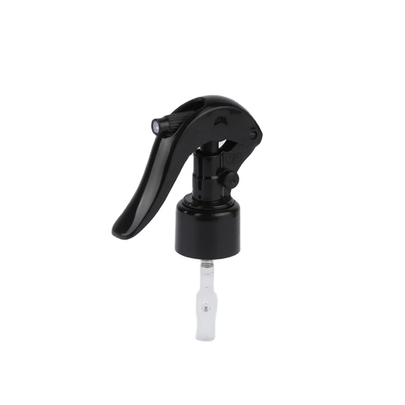 
Upside down 360 degree plastic mist spray trigger cap 28/410 clear black trigger spray mini with lock 