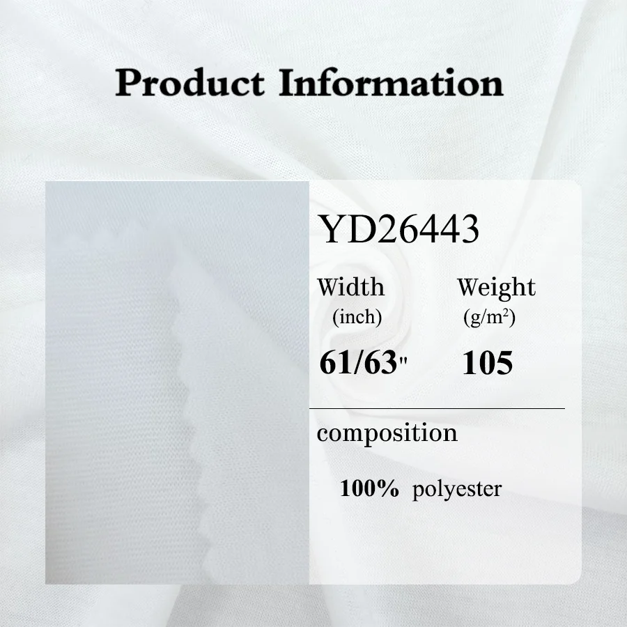 shaoxing manufacture 105gsm 100 polyester single jersey lining fabric polyester jersey fabric 100 polyester