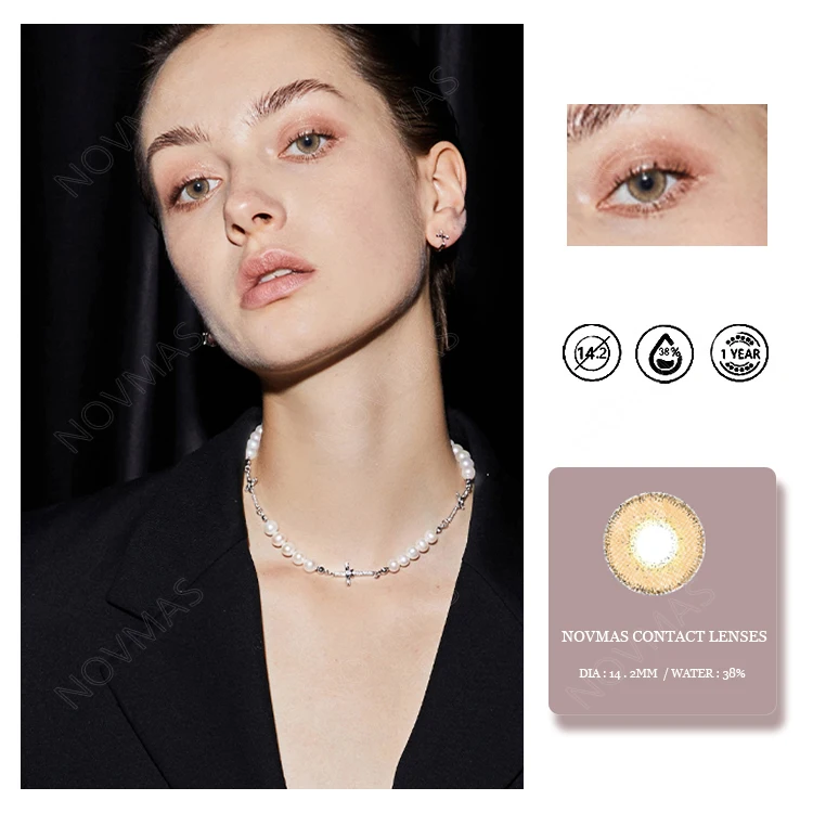 Lady Daily Cheap Eye Contact Lenses Fresh Look 1 Year Dark Gray Contact Lenses Color