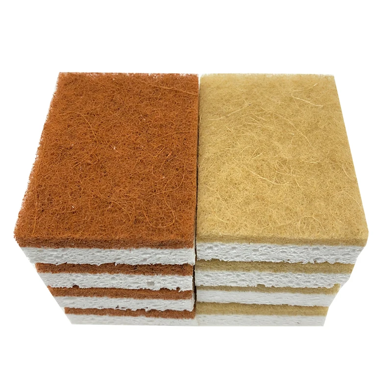 Eco Friendly Natural  Cellulose  Biodegradable Sisal coconut Dish Washing Sponge Kitchen Cleaning
