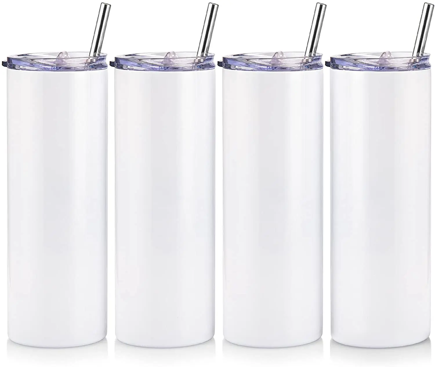 
Personalized Double Wall Insulation Sublimation Stainless Steel Straight Coffee Cups Mug Tumbler With Transparent Hole Straw Lid 